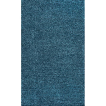 Haze Solid Low-pile Area Rug Turquoise